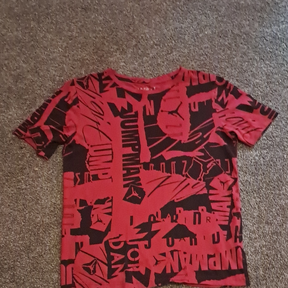 Jordan Red and Black Graphic Kids Tee